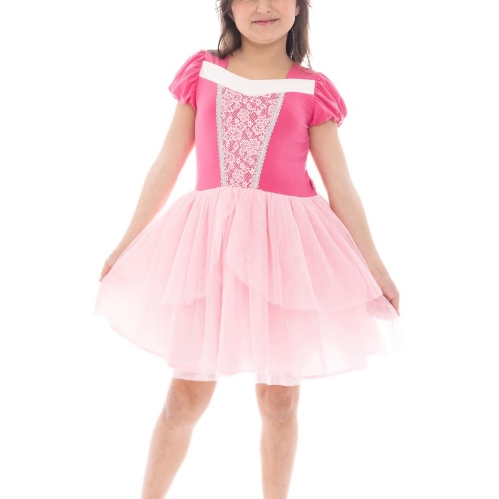 Disney Dress For Girls’ Sleeping Beauty Aurora Puff-Sleeve Cosplay Dress W - Picture 2 of 6